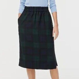 NWT - Plaid Pull-On Midi Skirt w/ Pockets